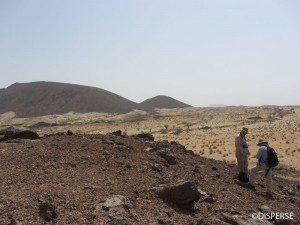 Fig. 2. The Jebel Akwah cinder cone and lava flows, Jizan Province. Photo: R. Inglis, 2013 